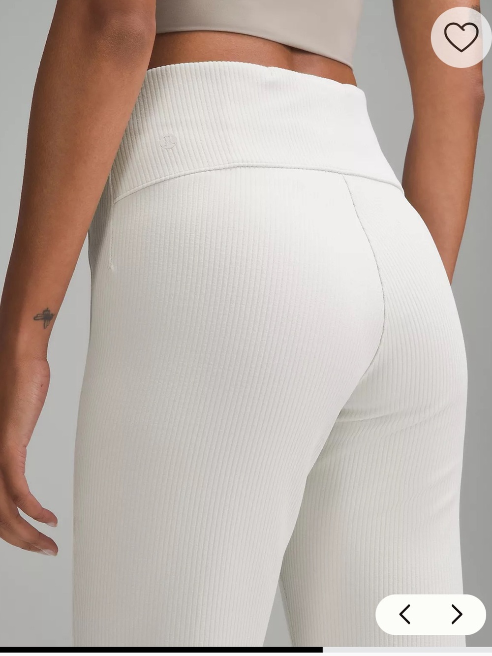 Lululemon Ribbed Softstreme Flared Pants Bone Off White Size 4 Tall 35" Inseam - Picture 3 of 11